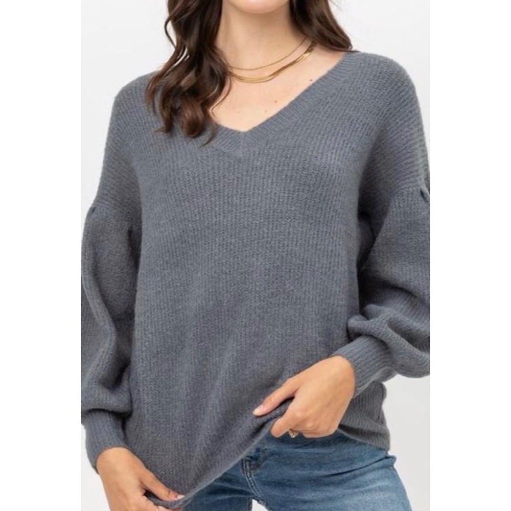 🌀💗 BALLOON SLEEVE V-NECK SWEATER 💗